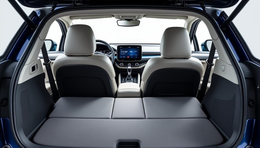 explorez l'espace intérieur généreux et la capacité impressionnante du coffre de la nouvelle nissan leaf, une voiture électrique alliant confort et fonctionnalité pour tous vos trajets.
