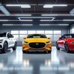 un garage de trois voitures : le Skoda Enyaq, la Renault Megane R.S. et la Mazda MX-5 pour moins de 60 000 £