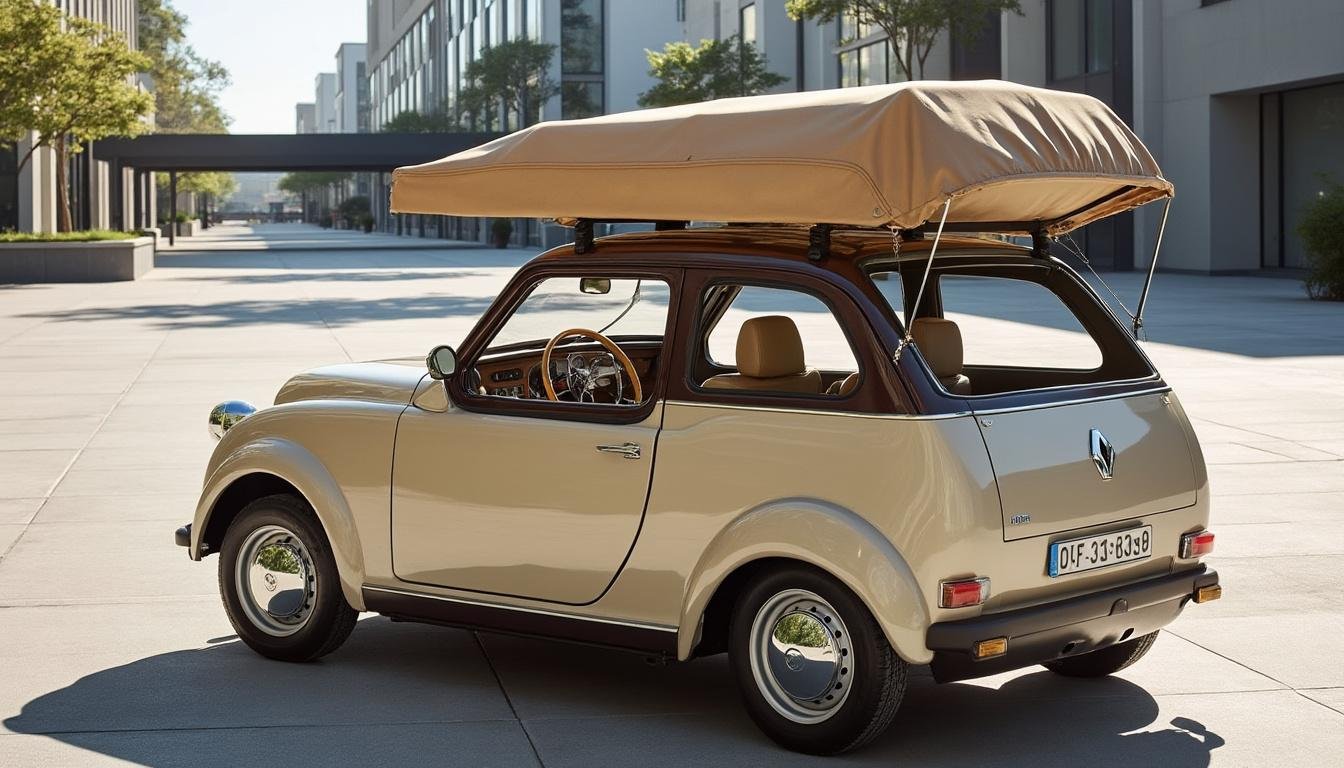 découvrez la nouvelle renault 4 plein sud, un petit suv au charme unique équipé d'un toit en toile repliable pour profiter pleinement de chaque trajet en plein air.
