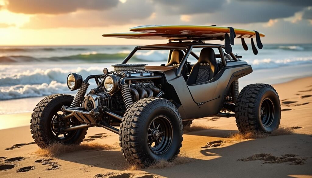 découvrez la renault 4 jp4x4, le buggy tout-terrain à double moteur conçu pour les surfeurs passionnés, alliant puissance, liberté et aventure ultime.