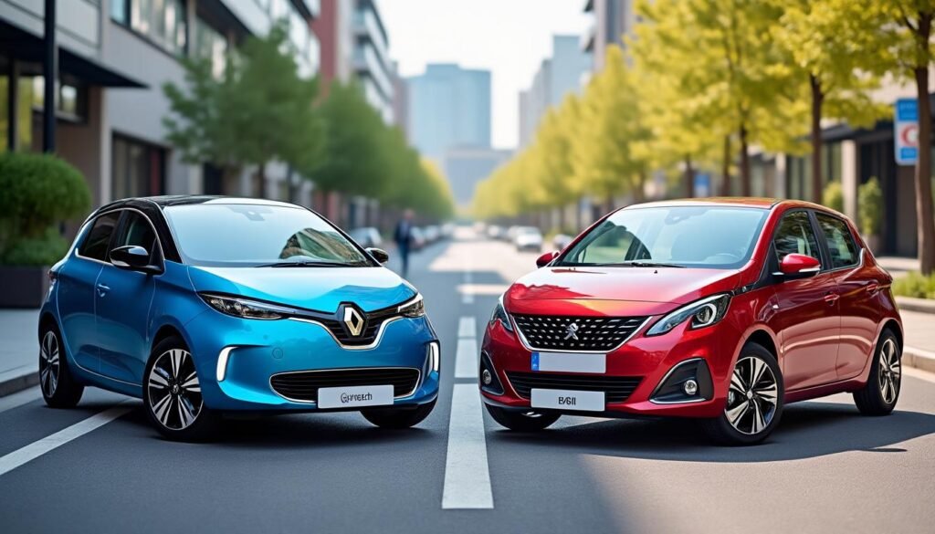 comparez la renault zoé et la peugeot e-208 d'occasion pour choisir la meilleure voiture électrique adaptée à vos besoins. découvrez avantages, performances et prix.